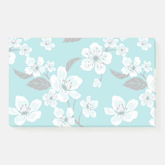 CHERRY BLOSSOM - SAKURA (TEAL) POST-IT NOTES (Front)