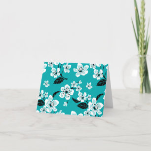 CHERRY BLOSSOM - SAKURA (TEAL) THANK YOU CARD
