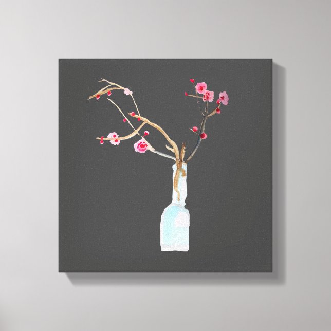 Cherry Blossom sakura watercolor art Canvas Print (Front)