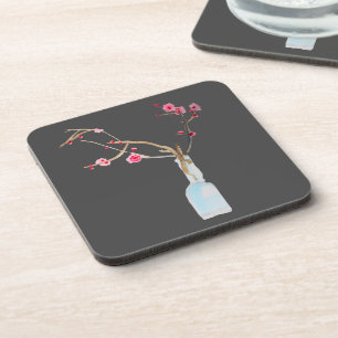 Cherry Blossom sakura watercolor art Coaster