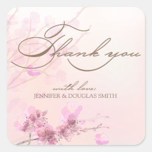 Cherry Blossom/Sakura Wedding Thank You Stickers