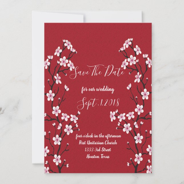Cherry Blossom  save the date (Front)