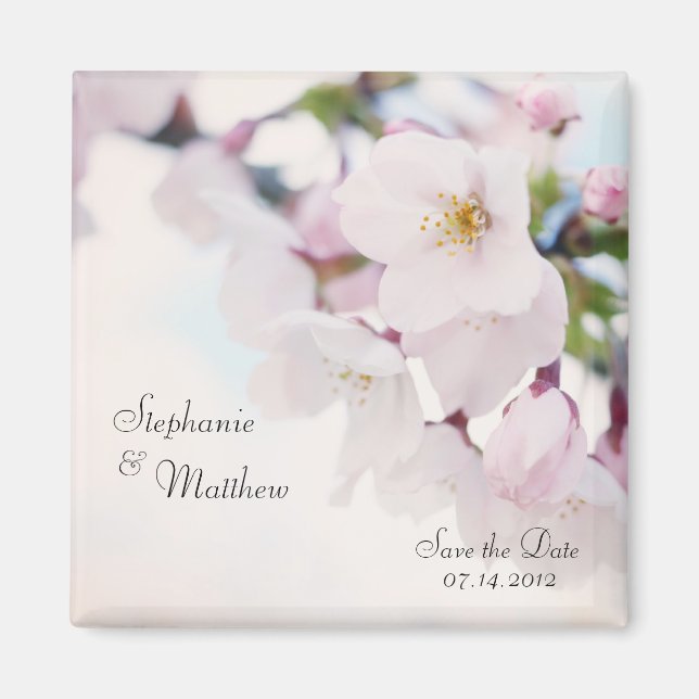 Cherry Blossom Save the Date Magnet (Front)