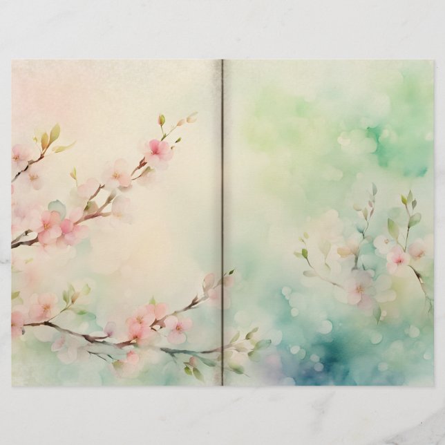 Cherry Blossom Scrapbook Paper (Front)
