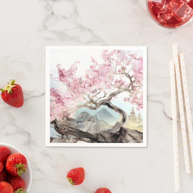 Cherry Blossom Serenade Napkin (Insitu)