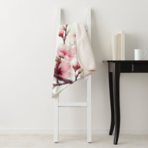 Cherry Blossom Sherpa Blanket