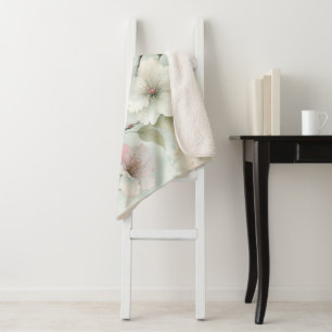 Cherry Blossom Sherpa Blanket