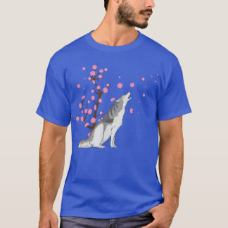 Cherry Blossom Siberian Husky Animal Japanese Saku T-Shirt