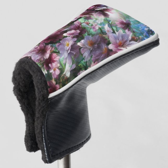 Cherry Blossom Splash Flowers Golf Head Cover (3/4 Front)