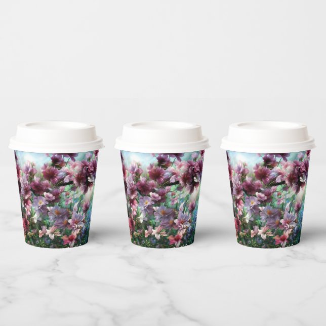 Cherry Blossom Splash Flowers Paper Cups (Multi)