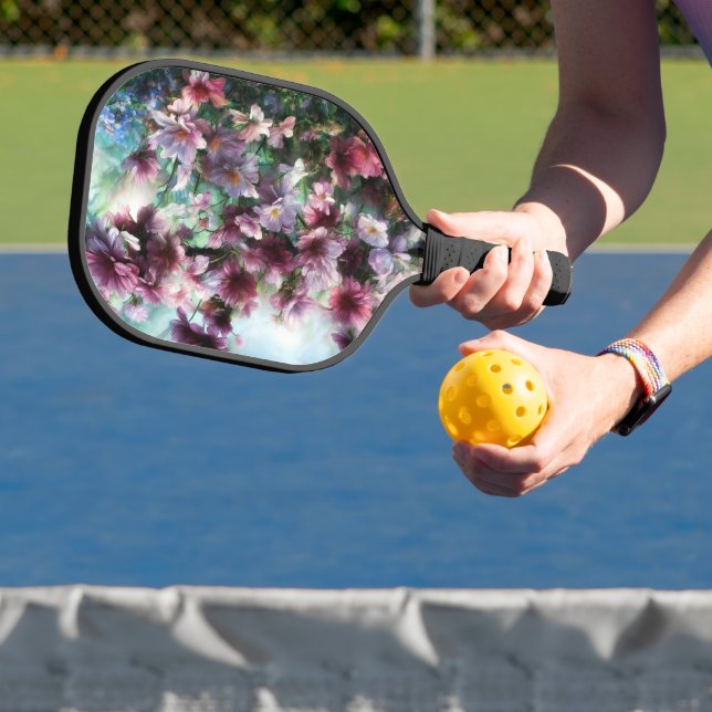 Cherry Blossom Splash Flowers Pickleball Paddle (Insitu)