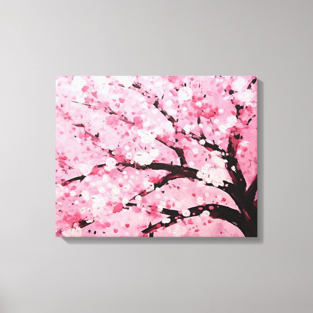Cherry Blossom Splendour Japanese Art Canvas Print (Front)
