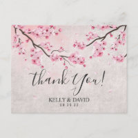 Cherry Blossom Spring Floral Wedding Thank You