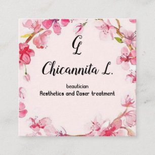 Cherry blossom Spring Sakura Japanese  Square Business Card