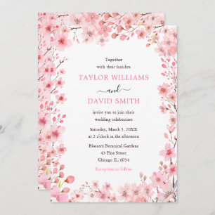 Cherry Blossom Spring Wedding Invitation