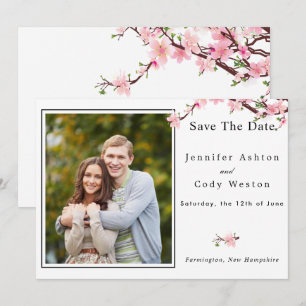 Cherry Blossom Spring Wedding Save The Date PHOTO