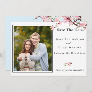 Cherry Blossom Spring Wedding Save The Date PHOTO