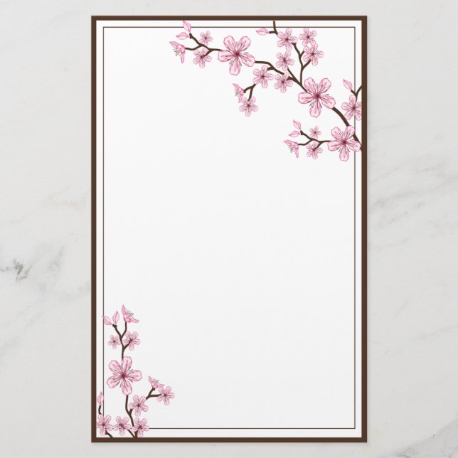 Cherry Blossom stationery (Front)