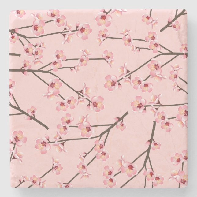 Cherry Blossom Stone Coaster (Front)