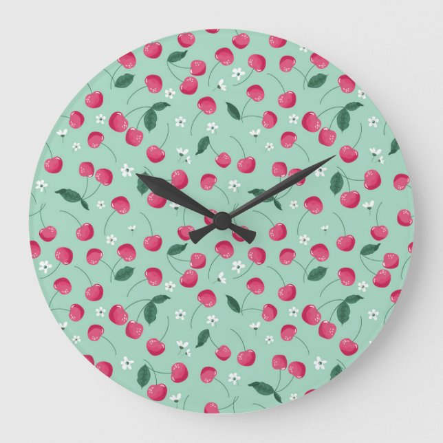 Cherry Blossom: Summer Festive Design Large Clock (Front)