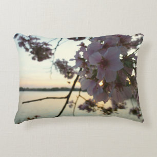 Cherry Blossom Sunset in Washington DC Accent Pillow