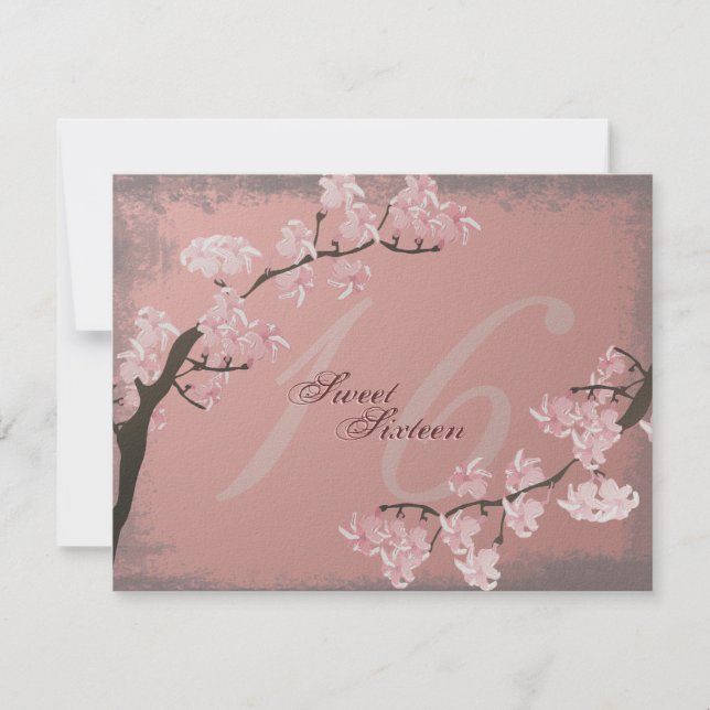 Cherry Blossom Sweet 16 Anniversaire Invitation (Devant)