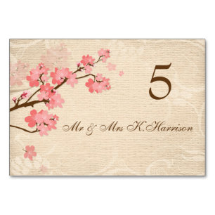 Cherry blossom Table Number card, Place card