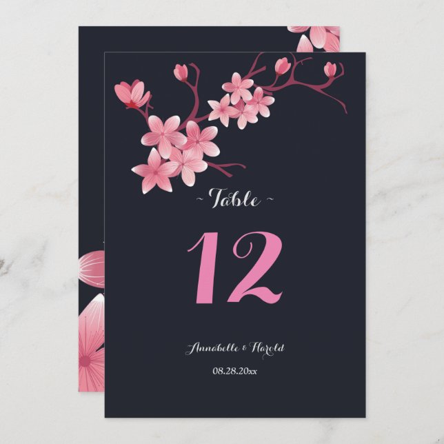 Cherry Blossom   table wedding Invitation (Front/Back)