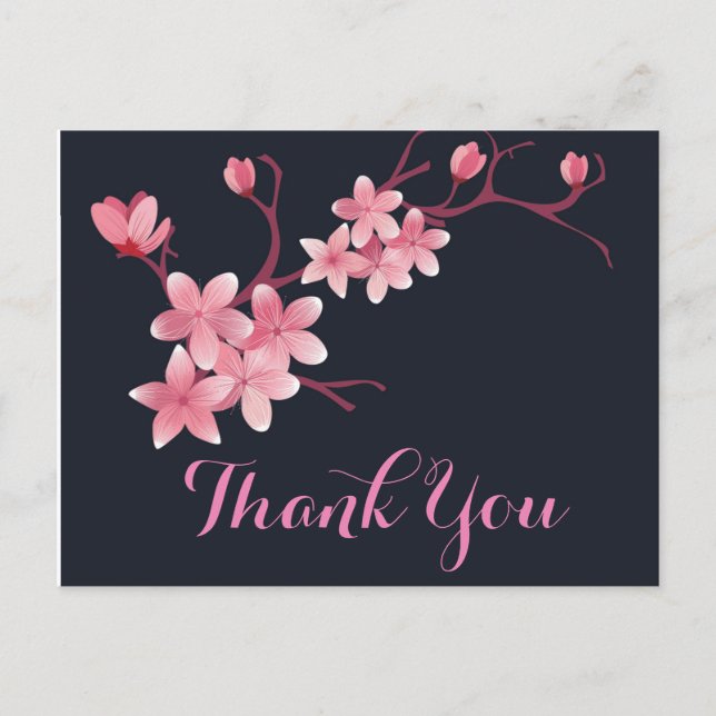 Cherry Blossom   Thank you Postcard (Front)
