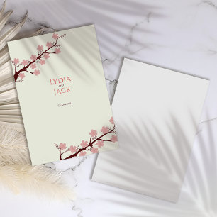 Cherry Blossom Themed Wedding Thank You Card