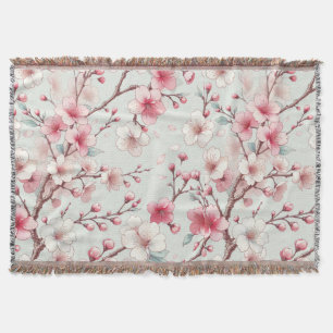 Cherry Blossom Throw Blanket