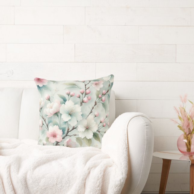 Cherry Blossom Throw Pillow (Couch)