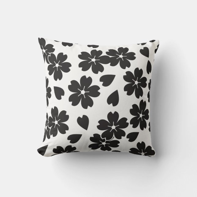 Cherry Blossom Throw Pillow (Front)