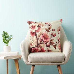 Cherry Blossom Throw Pillow