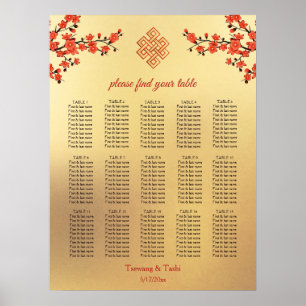 Cherry Blossom Tibetan Wedding Seating Chart