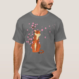 Cherry Blossom Tiger Animal Japanese Sakura Flower T-Shirt