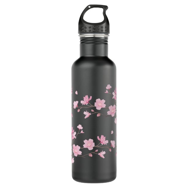 Cherry Blossom - Transparent Background 710 Ml Water Bottle (Front)