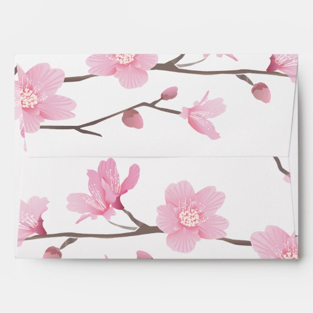 Cherry Blossom - Transparent Background Envelopes (Back (Top Flap))