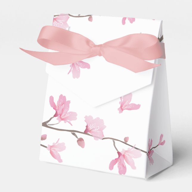 Cherry Blossom - Transparent Background Favor Box (Front Side)