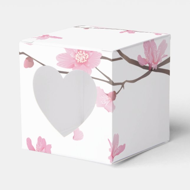Cherry Blossom - Transparent Background Favor Box (Front Side)