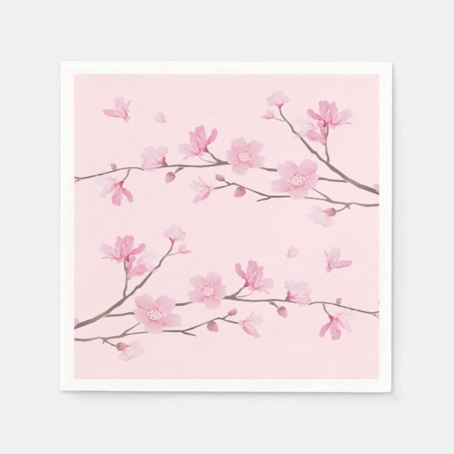Cherry Blossom - Transparent Background Napkin (Front)