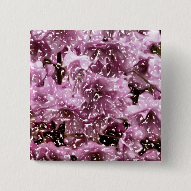 CHERRY BLOSSOM TREE 2 INCH SQUARE BUTTON (Front)