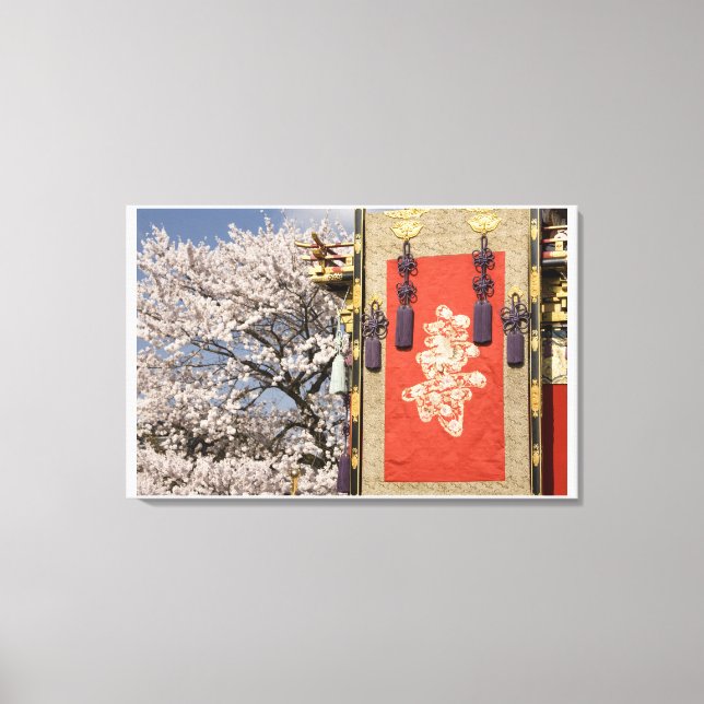 Cherry blossom tree and silk tapestry of canvas print (Front)