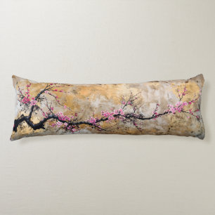 Cherry blossom tree branch body pillow