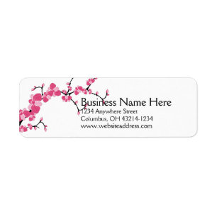 Cherry Blossom Tree Branch Return Address Labels 2