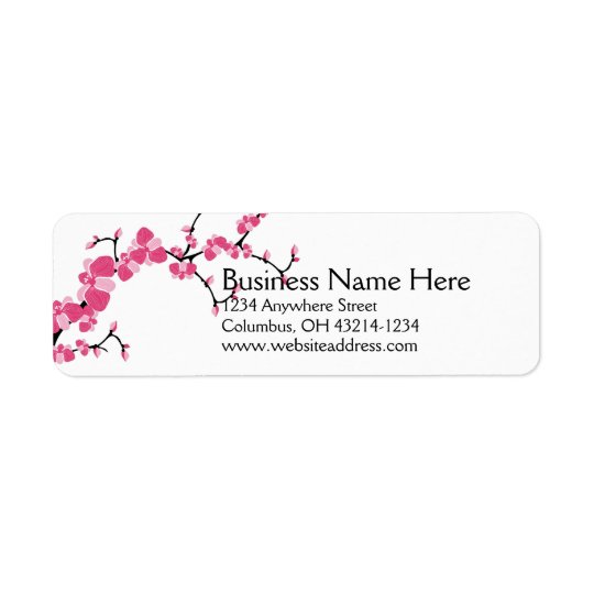 Cherry Blossom Tree Branch Return Address Labels 2