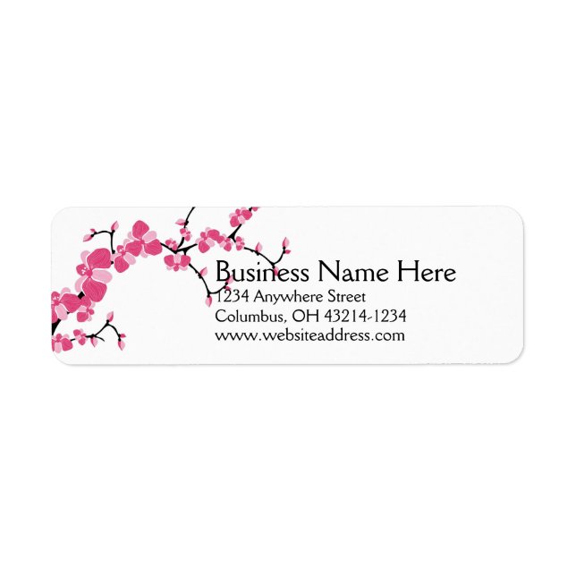 Cherry Blossom Tree Branch Return Address Labels 2 (Front)