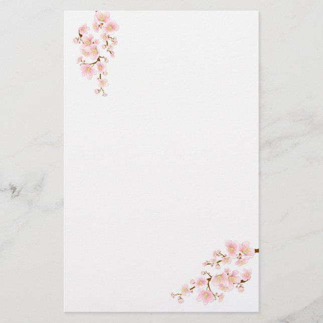 Cherry blossom tree branch Stationery (Front)