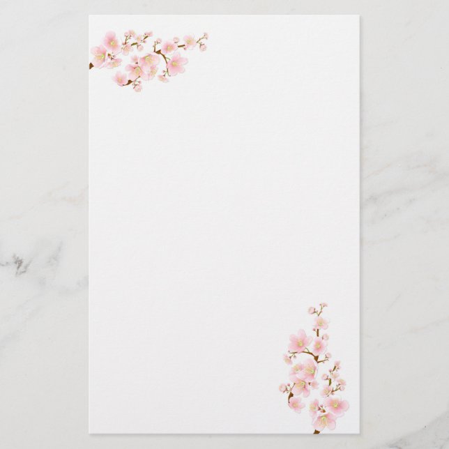 Cherry blossom tree branch Stationery (Front)