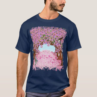 Cherry Blossom Tree Japanese Sakura Hummingbirds W T-Shirt